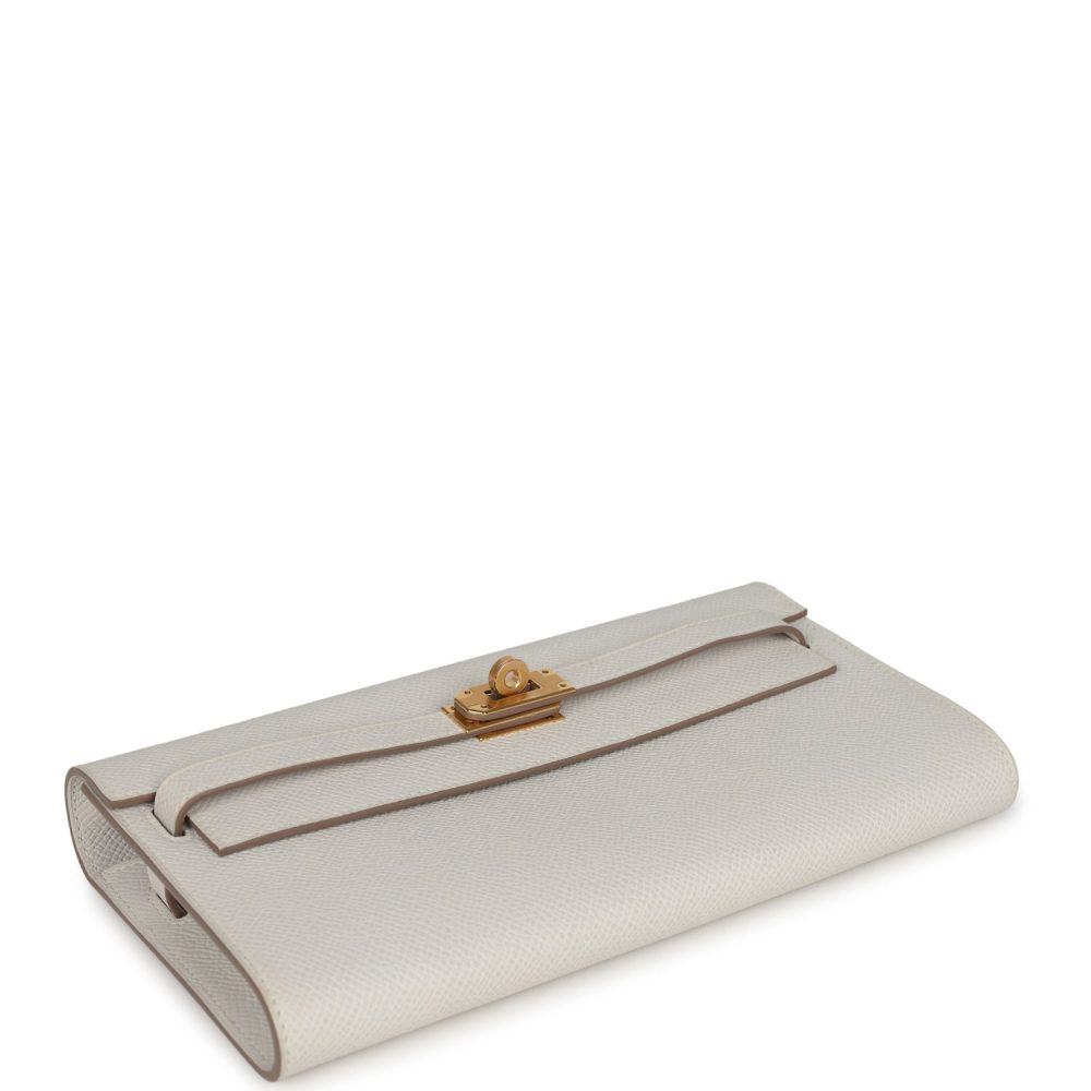 Hermes Kelly Wallet To Go Gris Pale Epsom Gold Hardware - Image 6