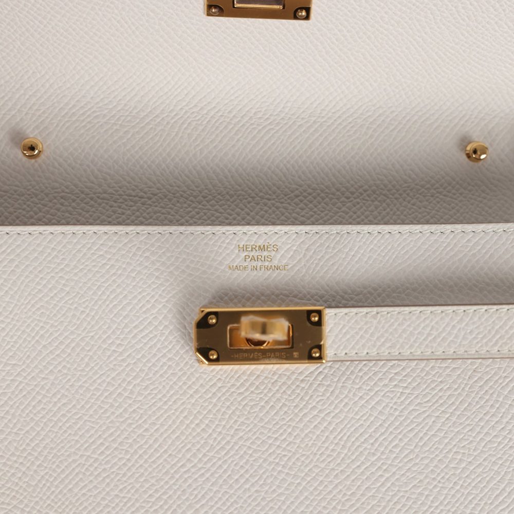 Hermes Kelly Wallet To Go Gris Pale Epsom Gold Hardware - Image 7
