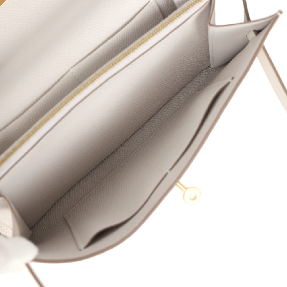 Hermes Kelly Wallet To Go Gris Pale Epsom Gold Hardware - Image 9