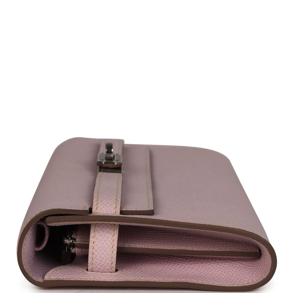 Hermes Kelly Wallet To Go Mauve Pale Epsom Palladium Hardware - Image 3