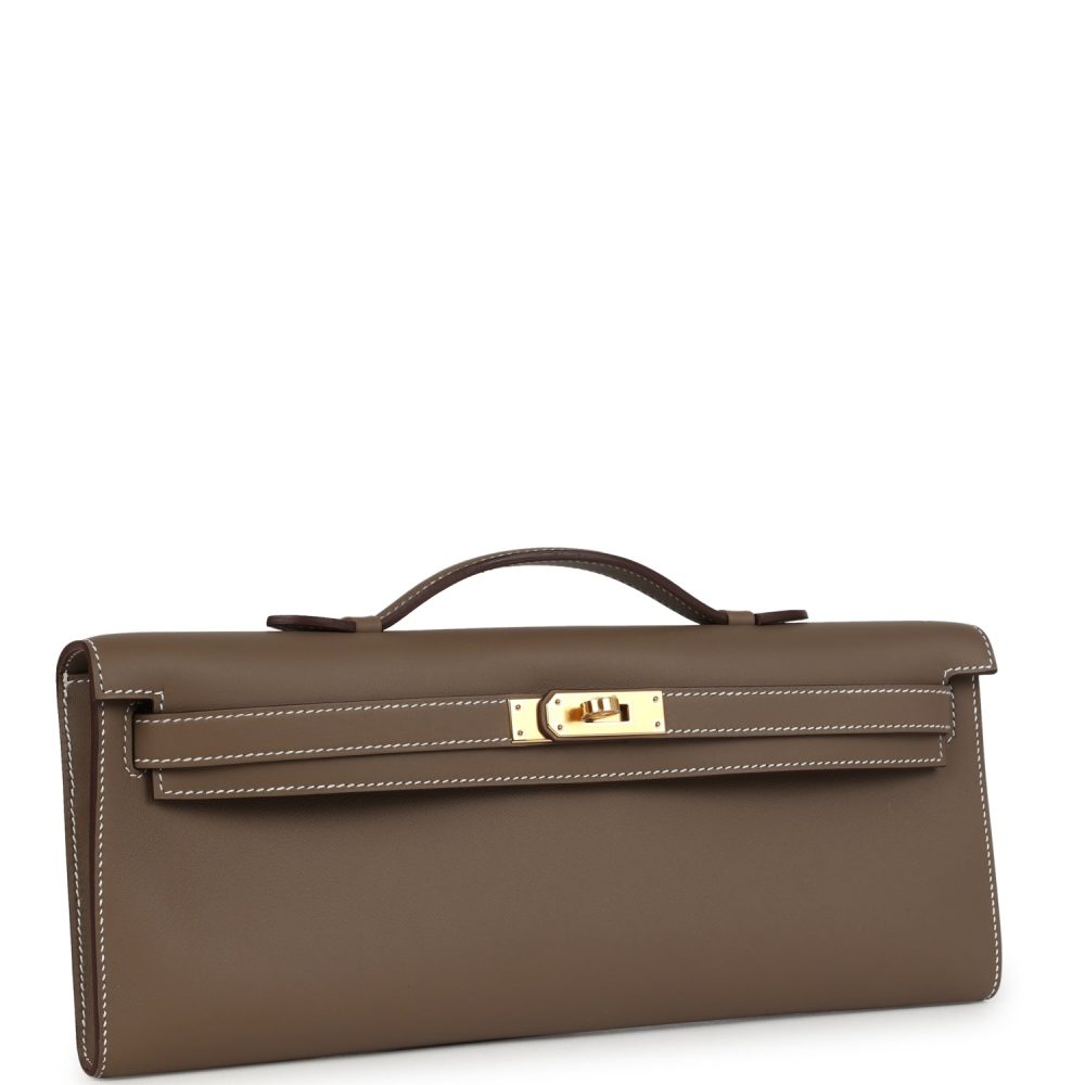 Hermes Kelly Cut Etoupe Swift Gold Hardware - Image 2