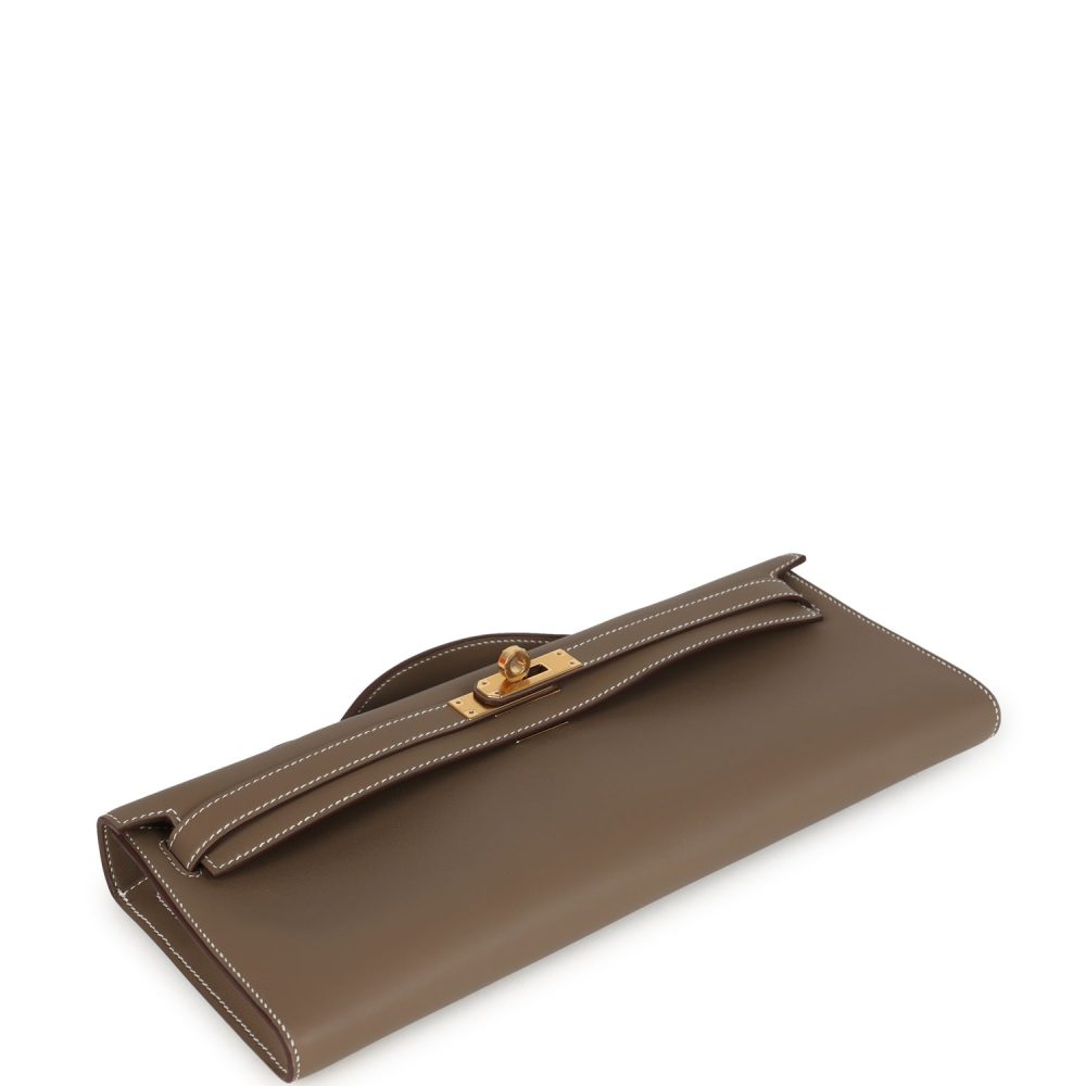 Hermes Kelly Cut Etoupe Swift Gold Hardware - Image 6