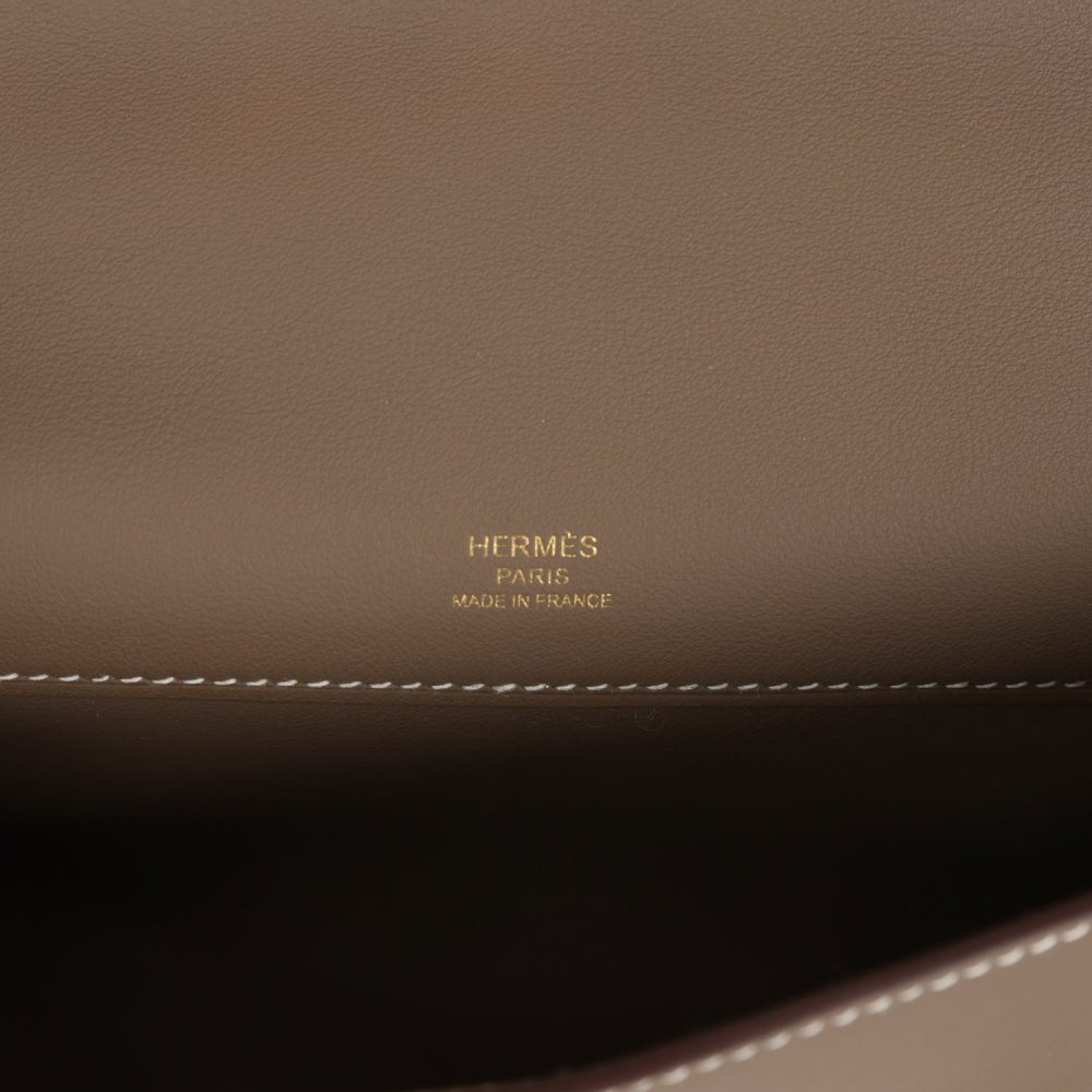 Hermes Kelly Cut Etoupe Swift Gold Hardware - Image 7