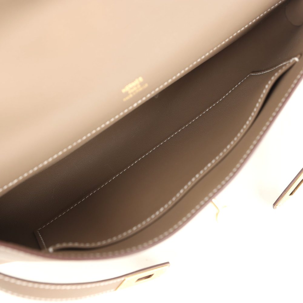Hermes Kelly Cut Etoupe Swift Gold Hardware - Image 8