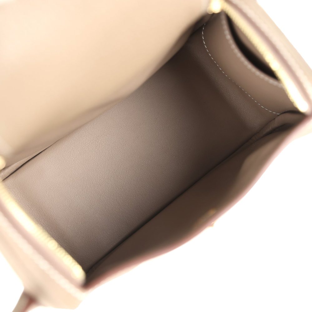 Hermes Mini Lindy Etoupe Clemence Gold Hardware - Image 9
