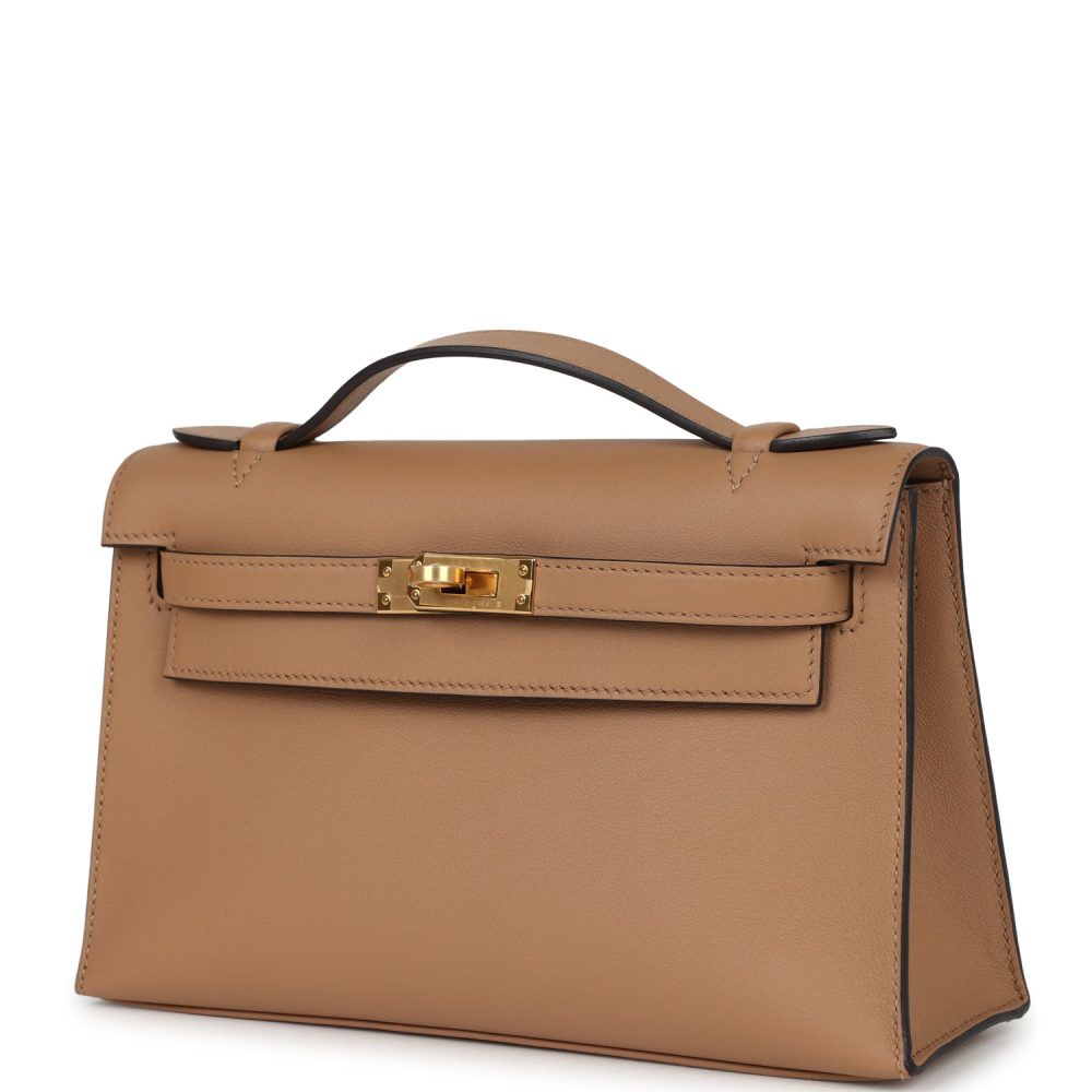 Hermes Kelly Pochette Chai Swift Gold Hardware - Image 5