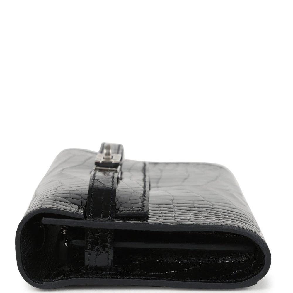 Hermes Kelly Wallet To Go Black Shiny Alligator Palladium Hardware - Image 3