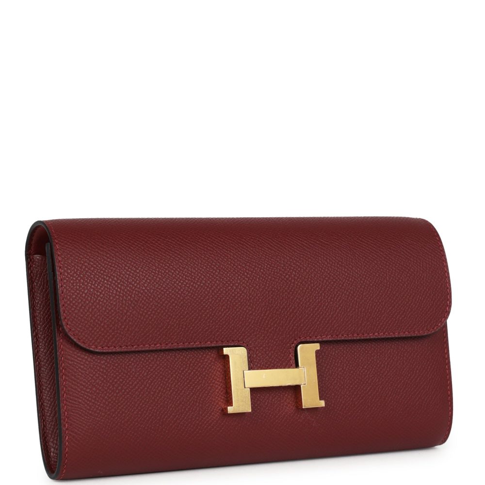 Hermes Constance Wallet To Go Rouge H Epsom Gold Hardware - Image 2