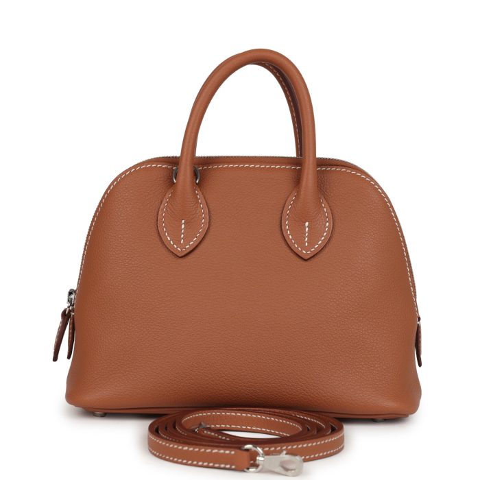 Hermes 1923 Bolide Mini Gold Evercolor Palladium Hardware