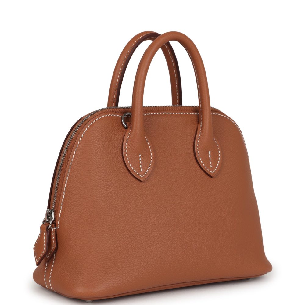 Hermes 1923 Bolide Mini Gold Evercolor Palladium Hardware - Image 2