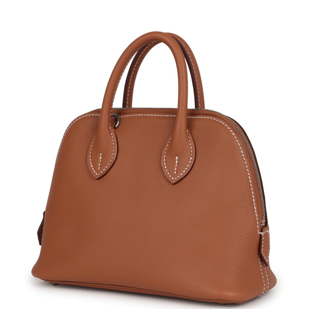 Hermes 1923 Bolide Mini Gold Evercolor Palladium Hardware - Image 5