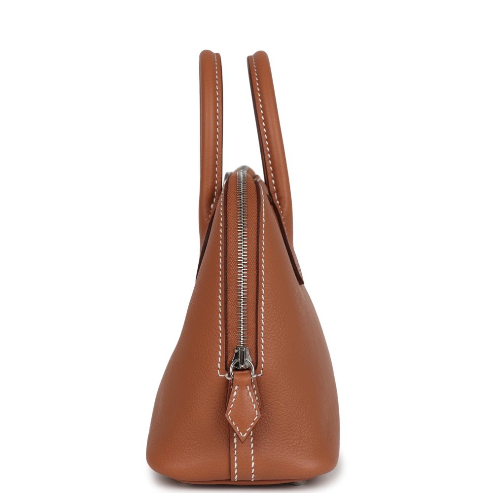 Hermes 1923 Bolide Mini Gold Evercolor Palladium Hardware - Image 3