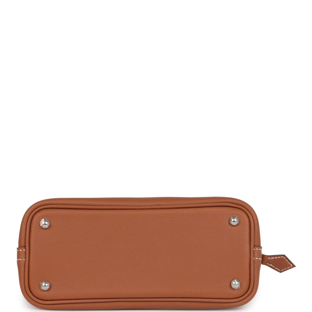 Hermes 1923 Bolide Mini Gold Evercolor Palladium Hardware - Image 6
