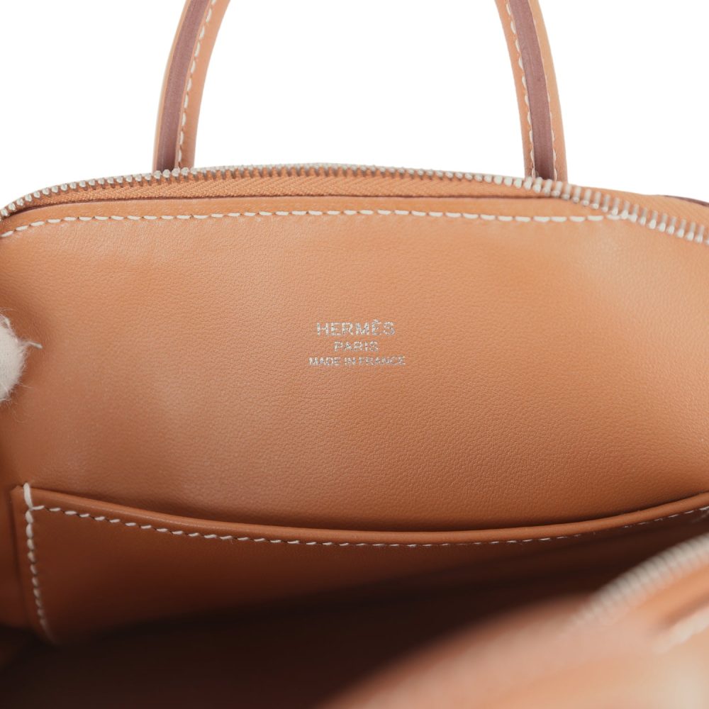 Hermes 1923 Bolide Mini Gold Evercolor Palladium Hardware - Image 8