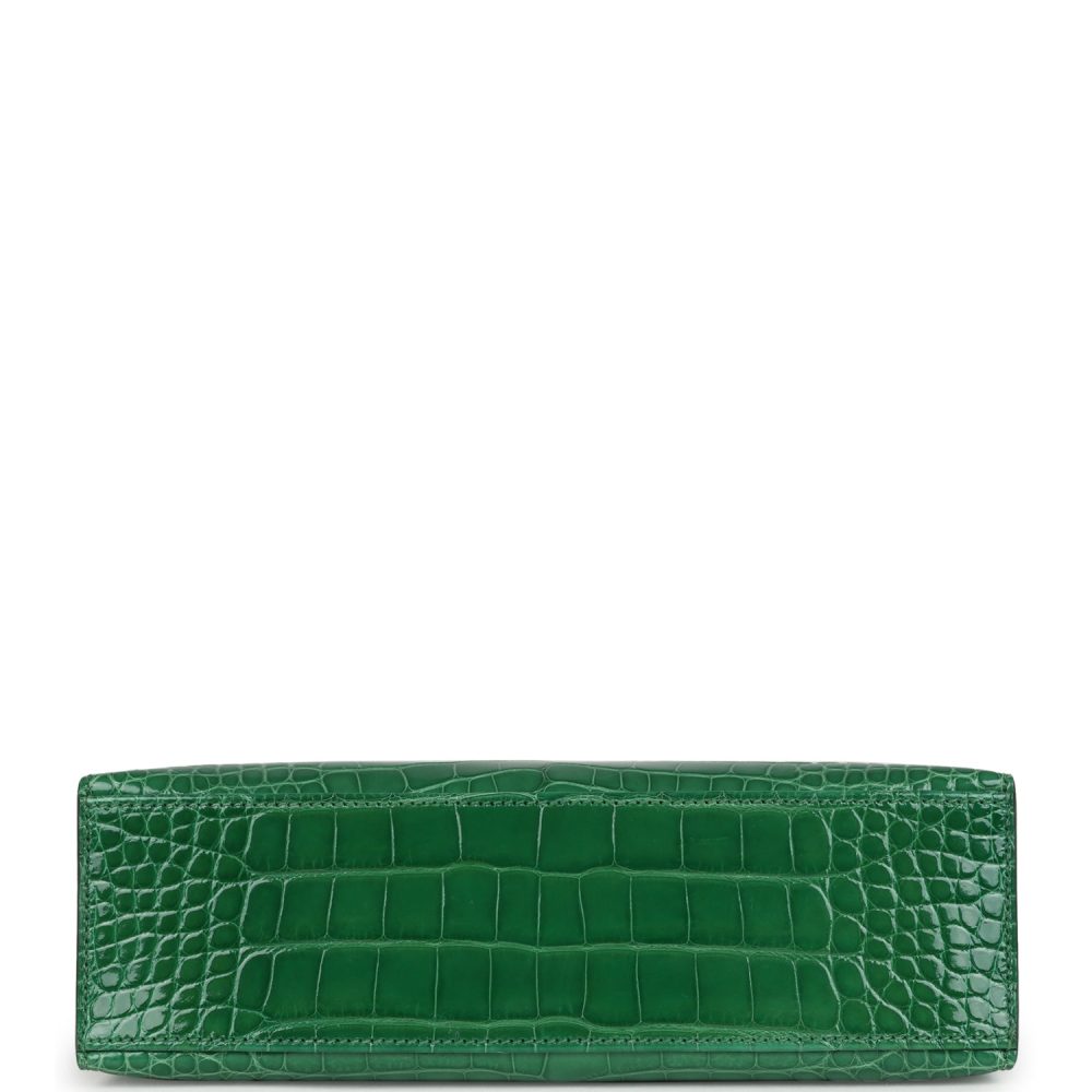 Hermes Kelly Pochette Cactus Shiny Alligator Gold Hardware - Image 6