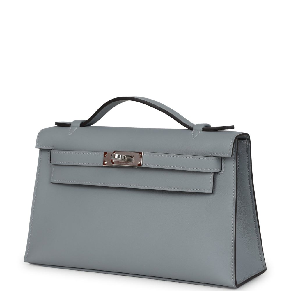 Hermes Kelly Pochette Gris Pantin Swift Palladium Hardware - Image 5