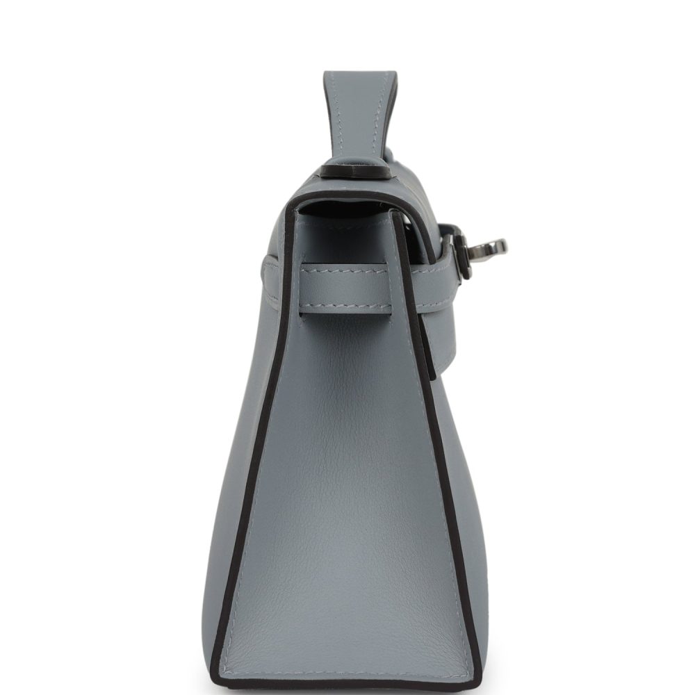 Hermes Kelly Pochette Gris Pantin Swift Palladium Hardware - Image 3
