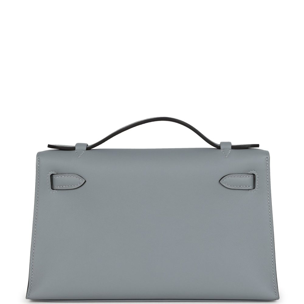 Hermes Kelly Pochette Gris Pantin Swift Palladium Hardware - Image 4