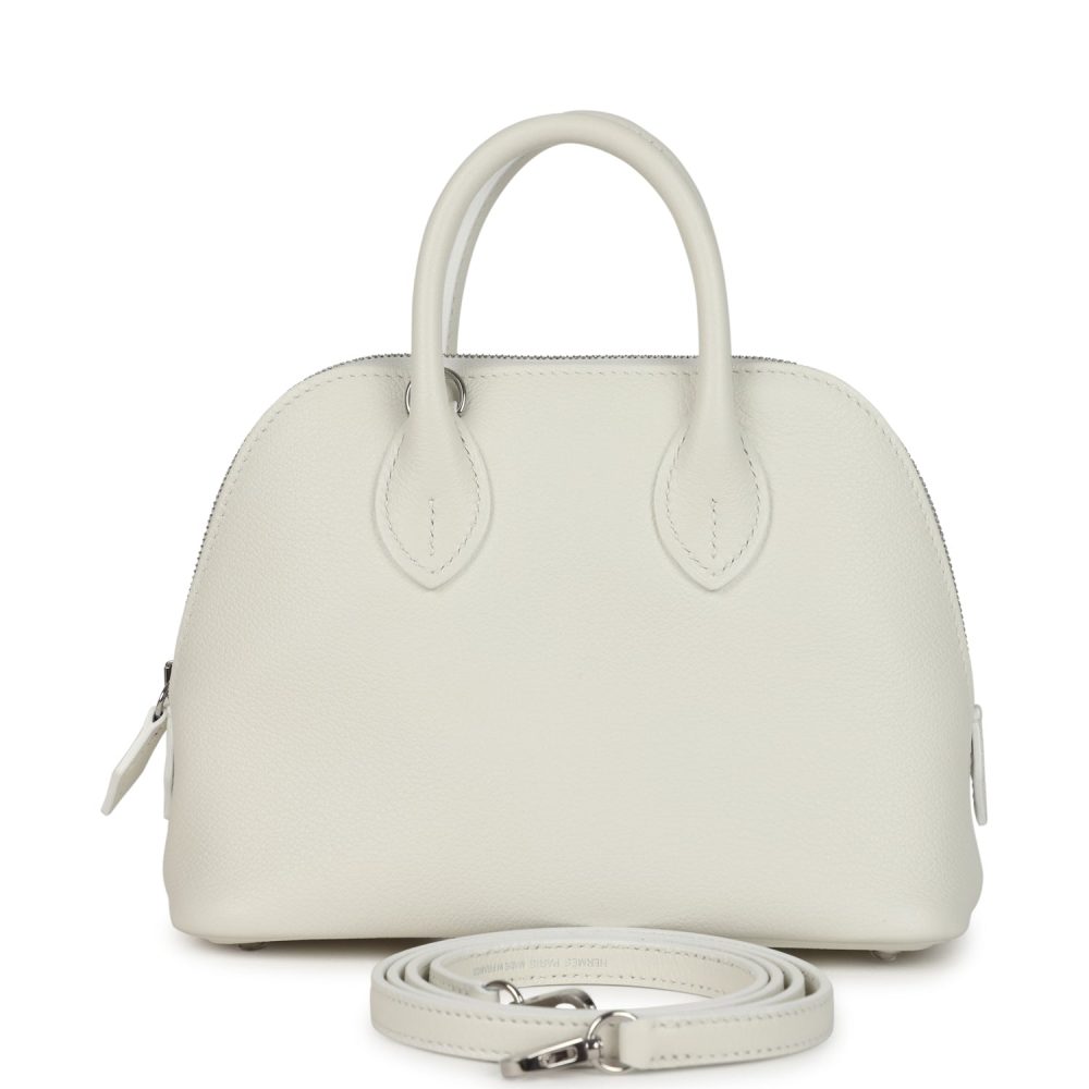Hermes 1923 Bolide Mini New White Evercolor Palladium Hardware