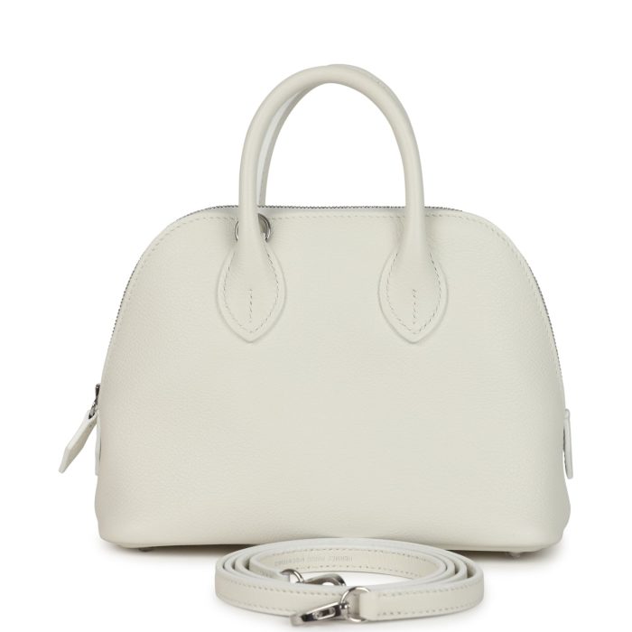 Hermes 1923 Bolide Mini New White Evercolor Palladium Hardware