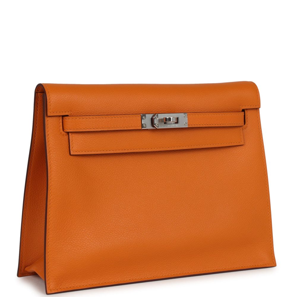 Hermes Kelly Danse Abricot Verso Evercolor Palladium Hardware - Image 2