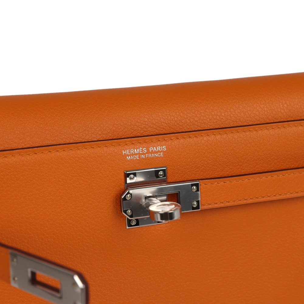 Hermes Kelly Danse Abricot Verso Evercolor Palladium Hardware - Image 7