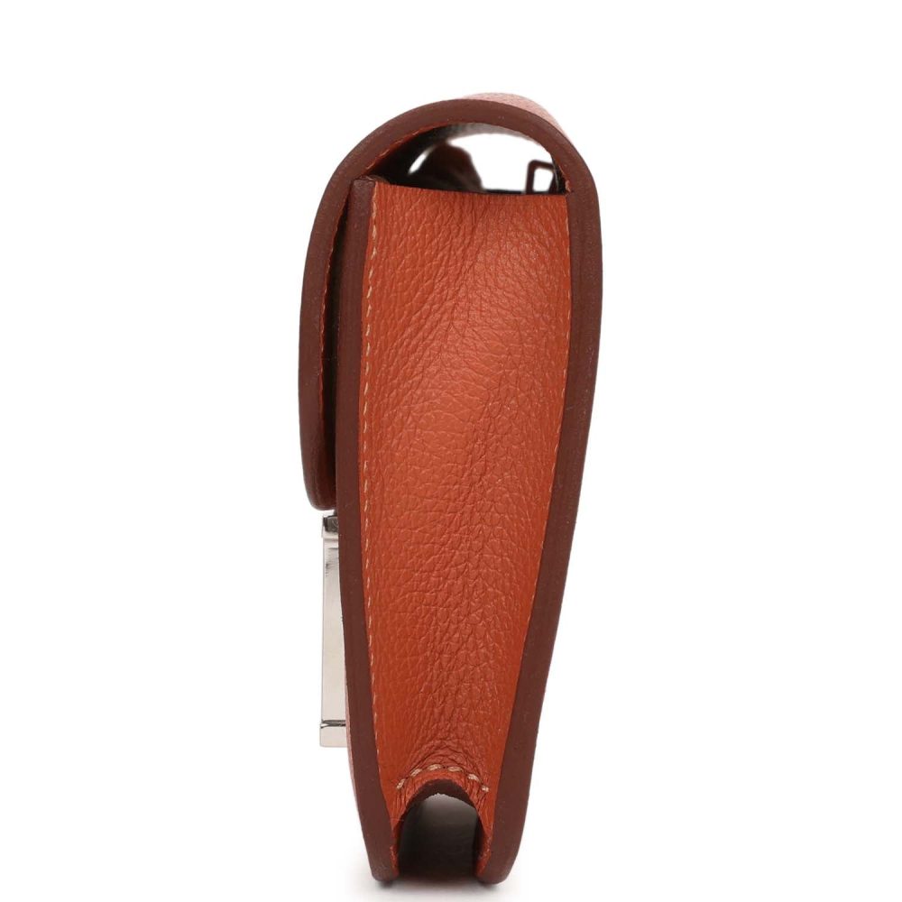 Hermes Constance Slim Wallet Brique Evercolor Palladium Hardware - Image 3