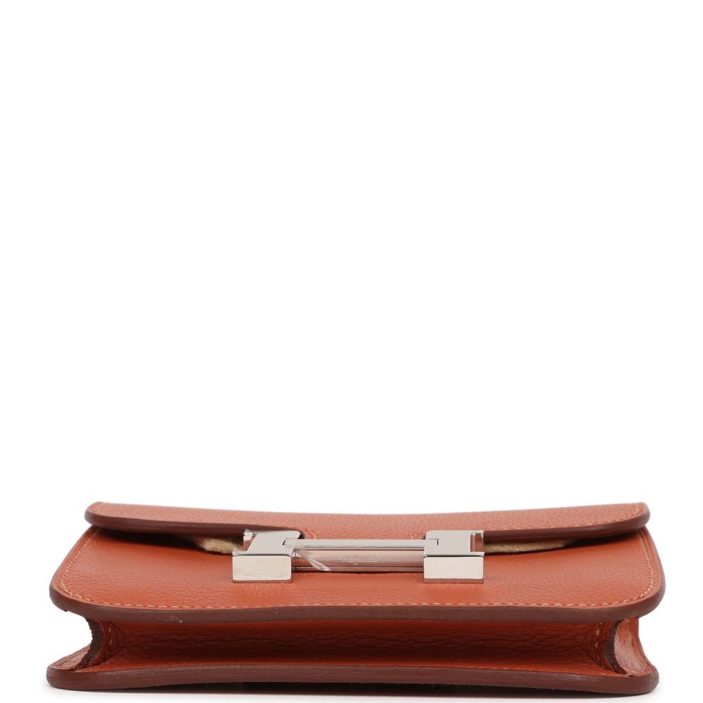 Hermes Constance Slim Wallet Brique Evercolor Palladium Hardware - Image 6