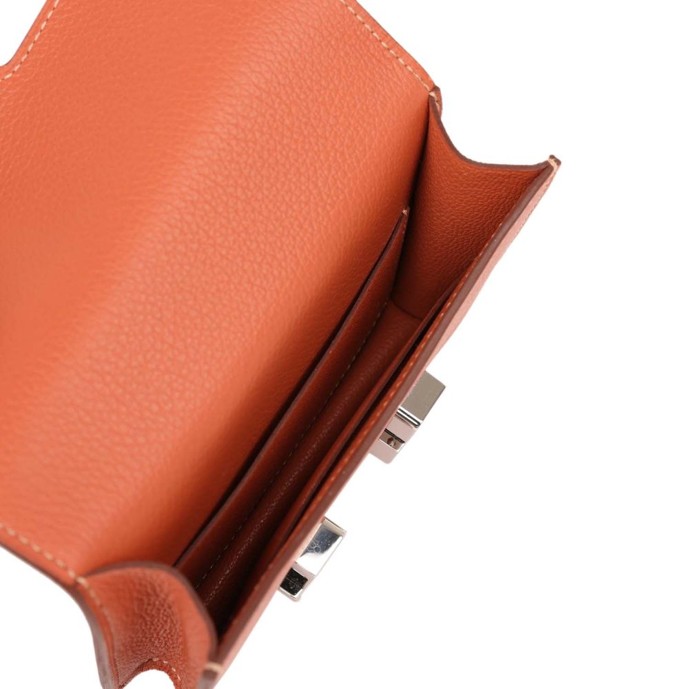 Hermes Constance Slim Wallet Brique Evercolor Palladium Hardware - Image 8