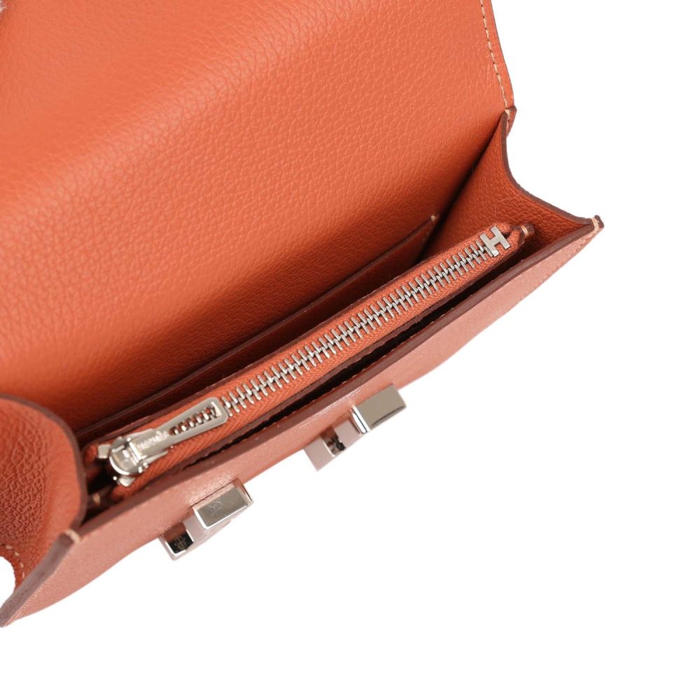 Hermes Constance Slim Wallet Brique Evercolor Palladium Hardware - Image 9
