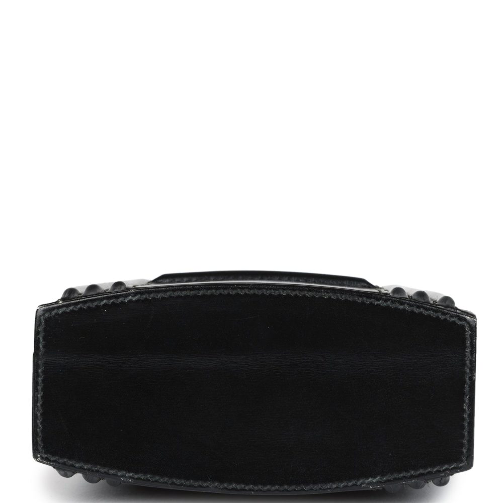 Vintage Hermes Mini Cadena Lock Bag Black Box Calf Gold Hardware - Image 6