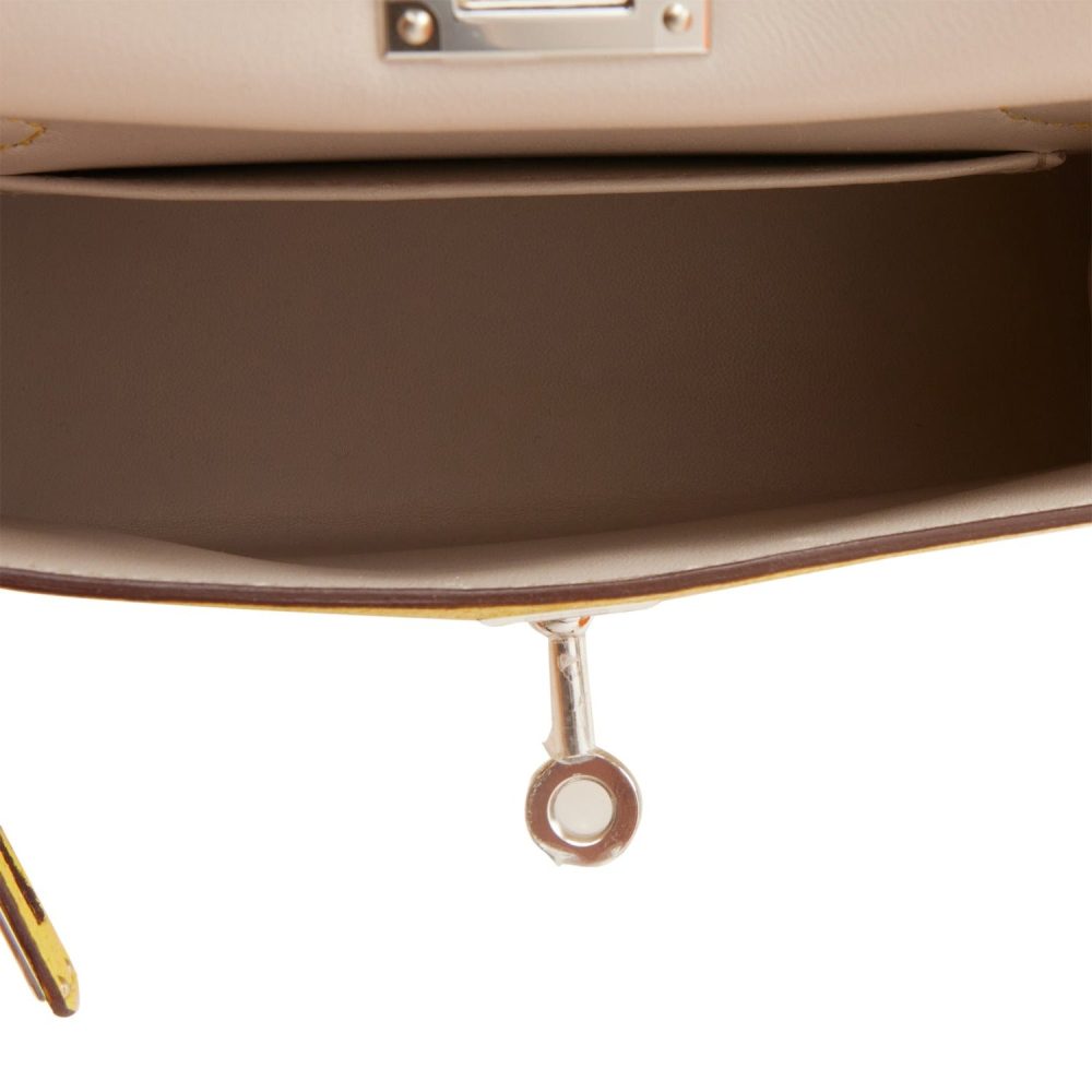 Hermes Kelly Sellier 20 Jaune de Naples Verso Ch??vre Palladium Hardware - Image 9