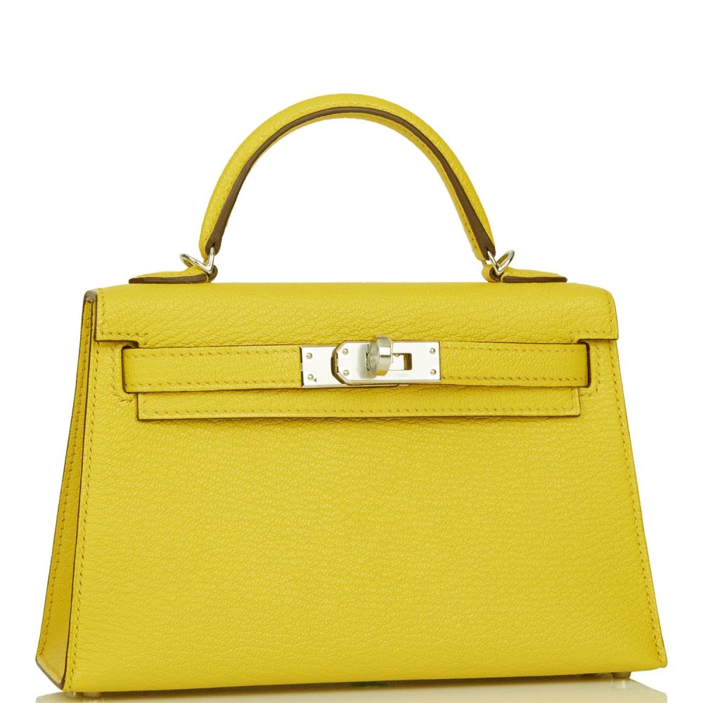 Hermes Kelly Sellier 20 Jaune de Naples Verso Ch??vre Palladium Hardware - Image 2