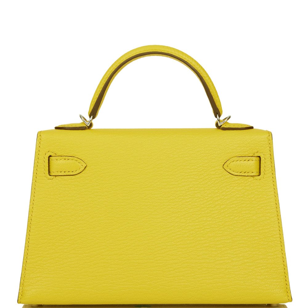 Hermes Kelly Sellier 20 Jaune de Naples Verso Ch??vre Palladium Hardware - Image 6