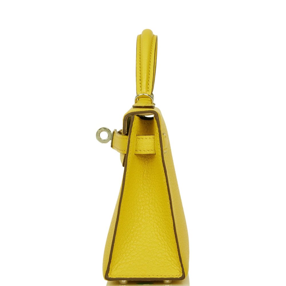 Hermes Kelly Sellier 20 Jaune de Naples Verso Ch??vre Palladium Hardware - Image 3