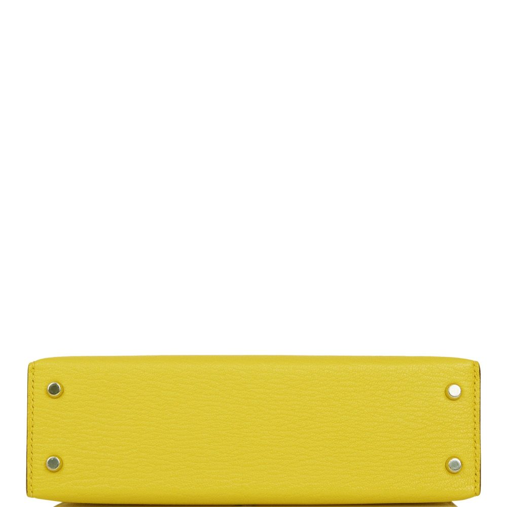 Hermes Kelly Sellier 20 Jaune de Naples Verso Ch??vre Palladium Hardware - Image 7