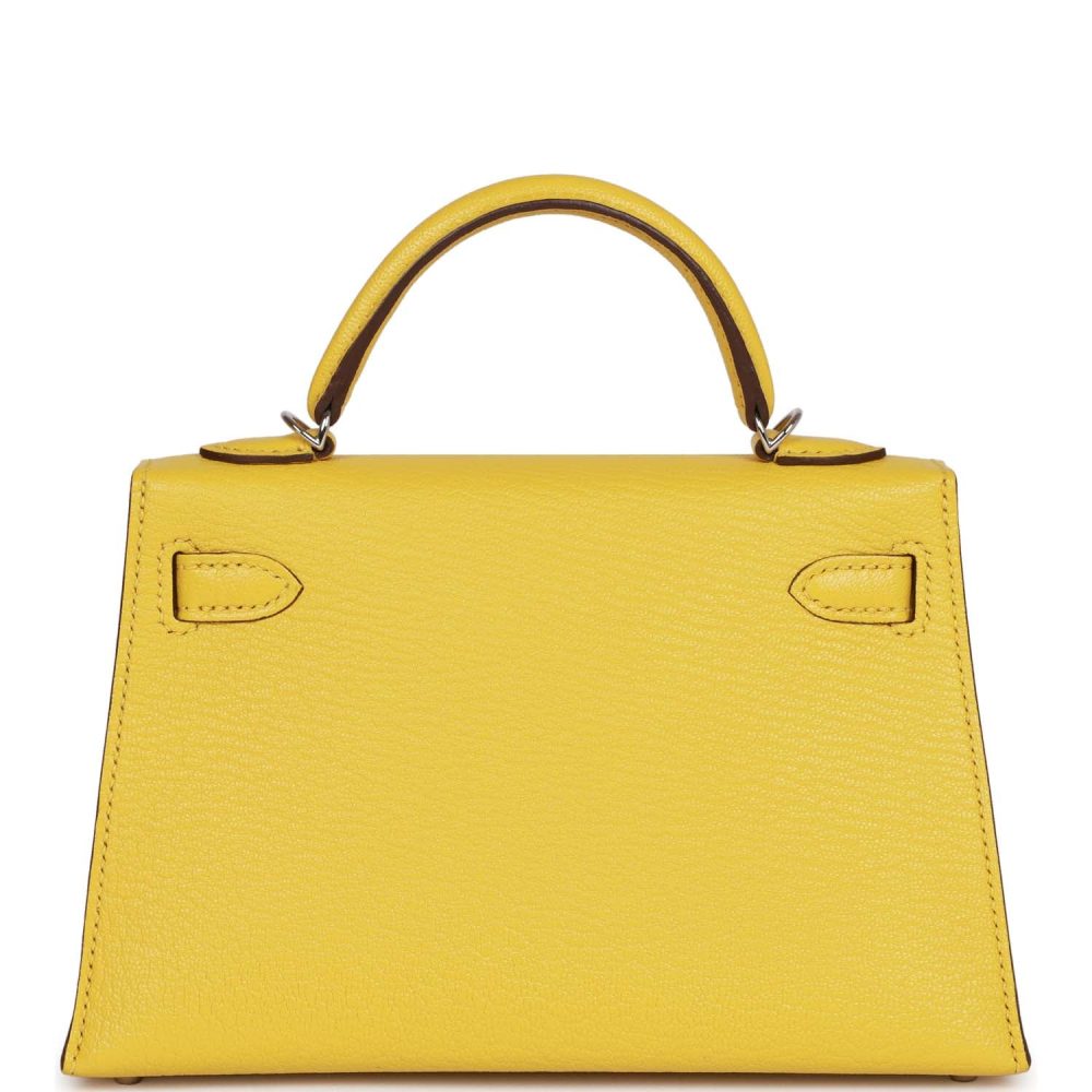 Hermes Kelly Sellier 20 Jaune de Naples Verso Ch??vre Palladium Hardware - Image 5