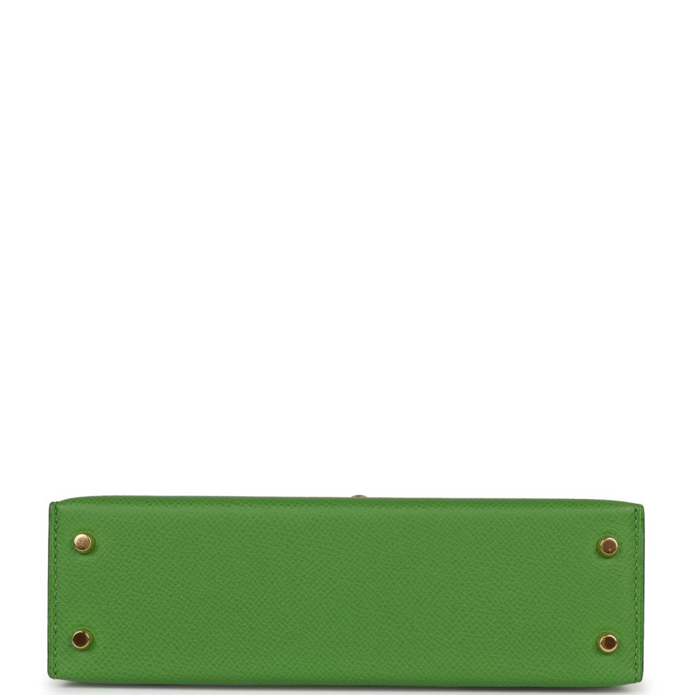 Hermes Kelly Sellier 20 Vert Yucca Epsom Gold Hardware - Image 6