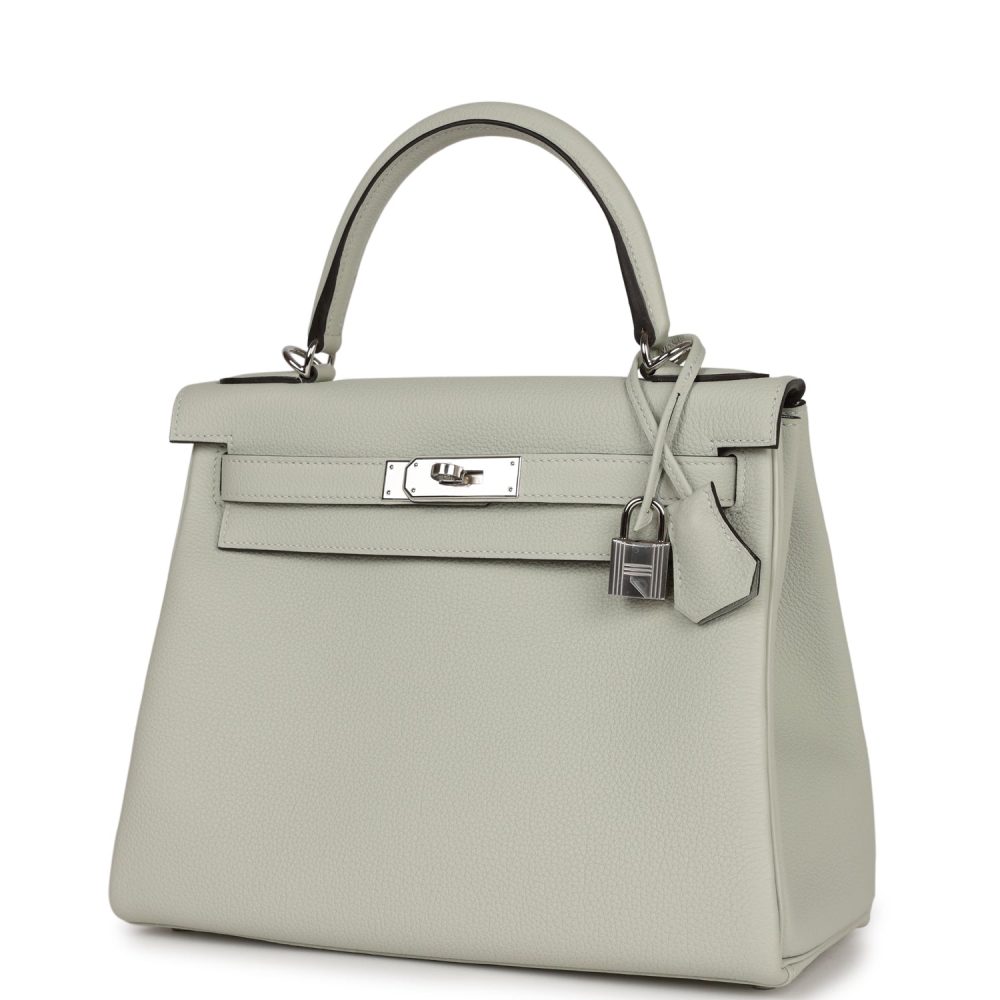 Hermes Kelly Retourne 28 Gris Neve Togo Palladium Hardware - Image 5
