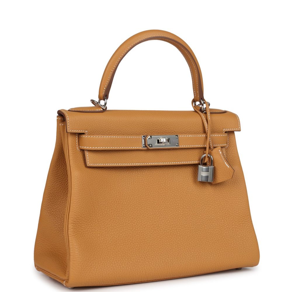 Hermes Kelly Retourne 28 Naturel Sable Togo Palladium Hardware - Image 2