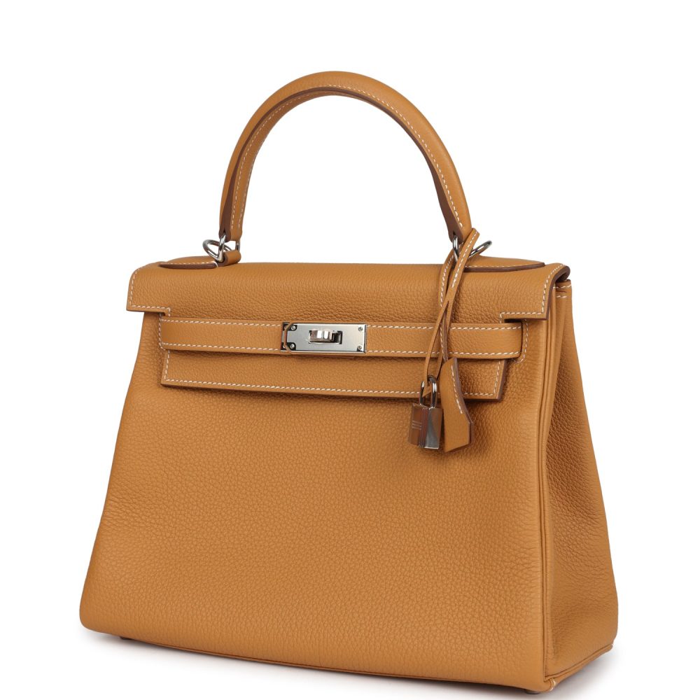 Hermes Kelly Retourne 28 Naturel Sable Togo Palladium Hardware - Image 5