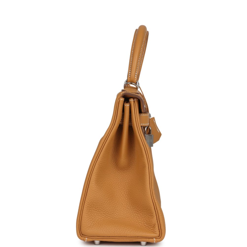 Hermes Kelly Retourne 28 Naturel Sable Togo Palladium Hardware - Image 3
