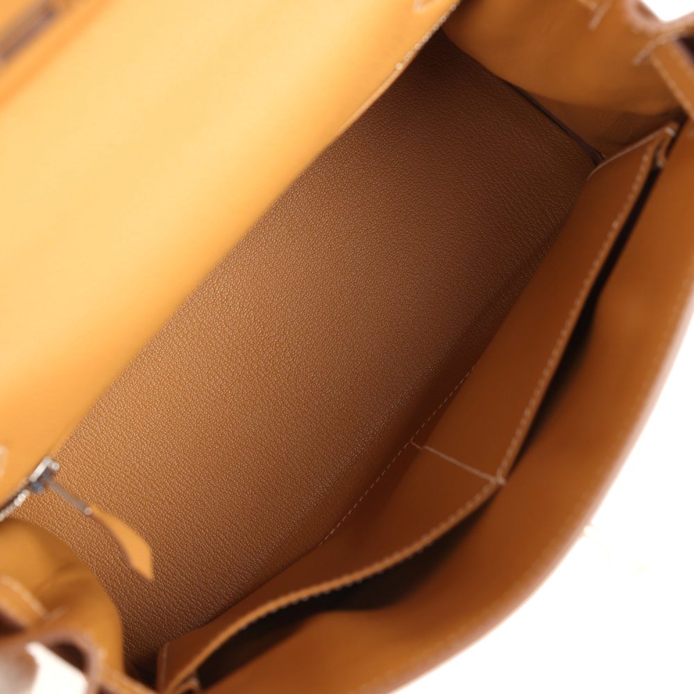 Hermes Kelly Retourne 28 Naturel Sable Togo Palladium Hardware - Image 8