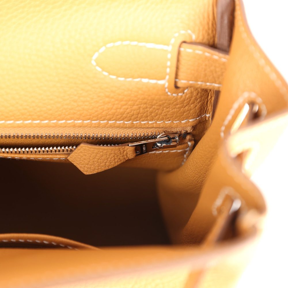Hermes Kelly Retourne 28 Naturel Sable Togo Palladium Hardware - Image 9
