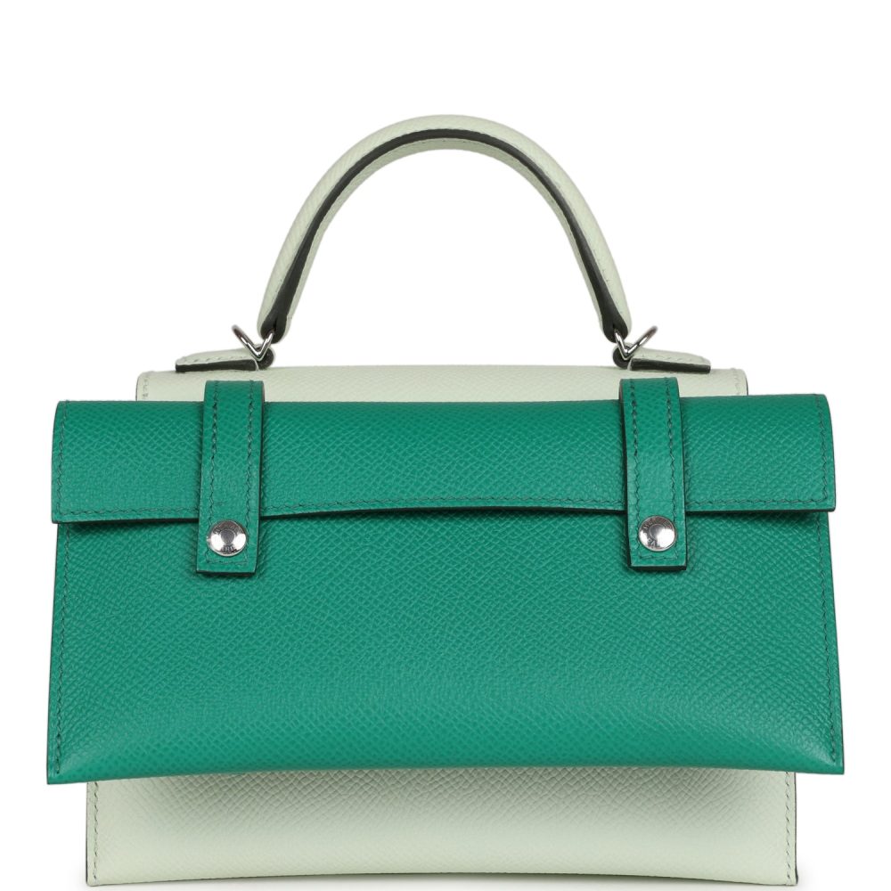 Hermes "Quelle Idolle" Picto Kelly Doll Vert Fizz Epsom Palladium Hardware - Image 6