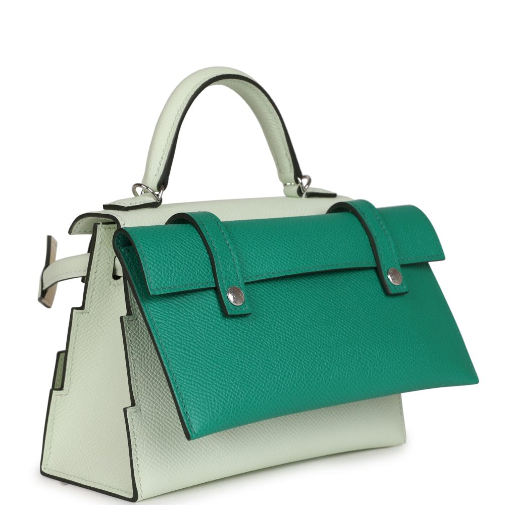 Hermes "Quelle Idolle" Picto Kelly Doll Vert Fizz Epsom Palladium Hardware - Image 7