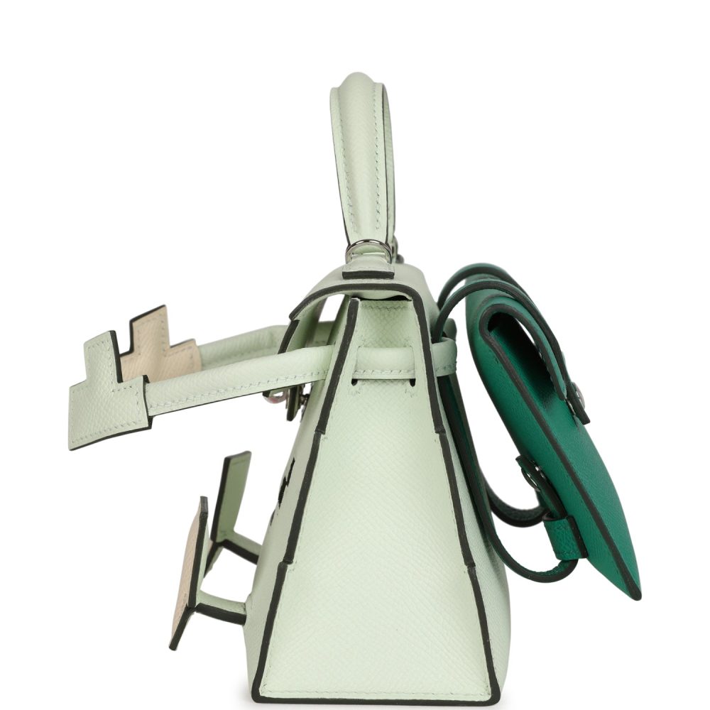 Hermes "Quelle Idolle" Picto Kelly Doll Vert Fizz Epsom Palladium Hardware - Image 8