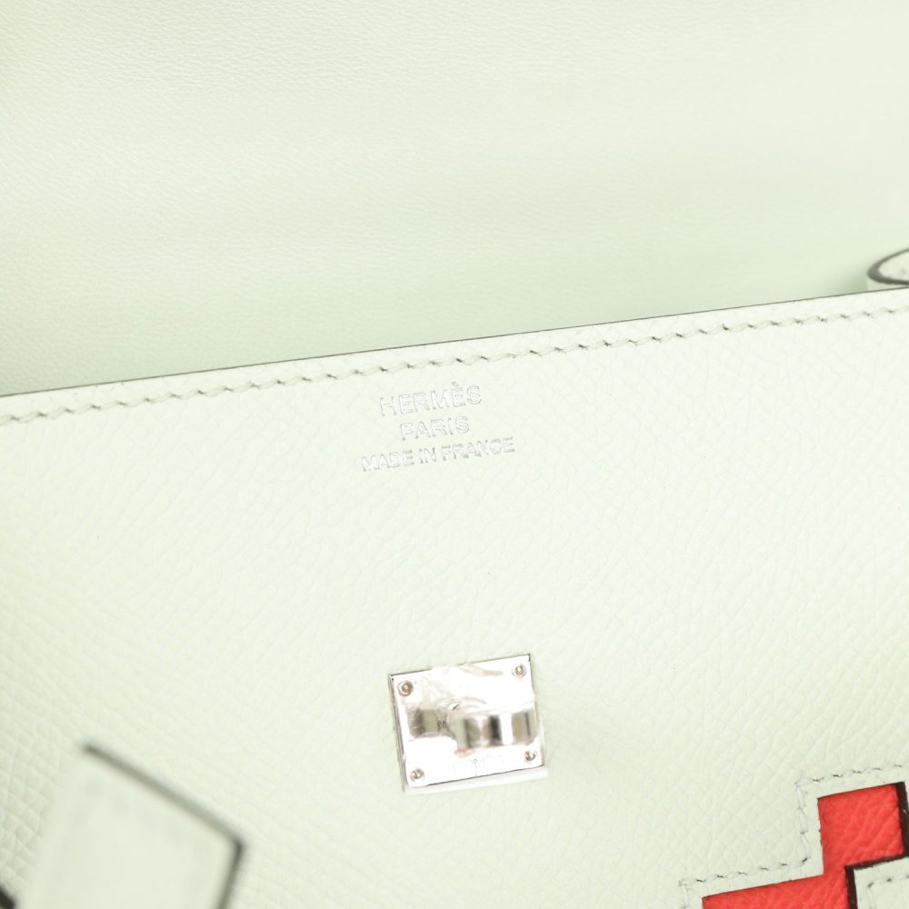 Hermes "Quelle Idolle" Picto Kelly Doll Vert Fizz Epsom Palladium Hardware - Image 13