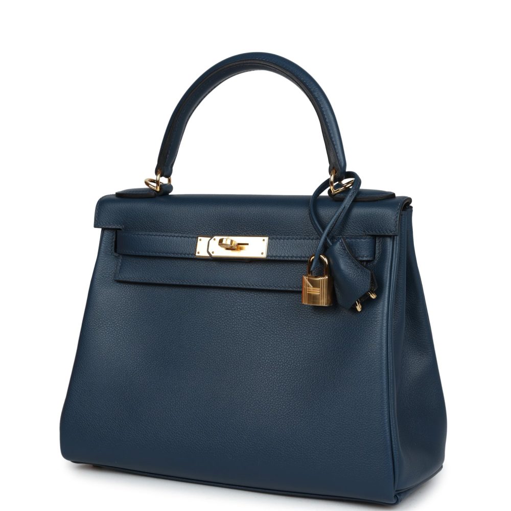 Hermes Kelly Retourne 28 Deep Bleu Evercolor Gold Hardware - Image 5