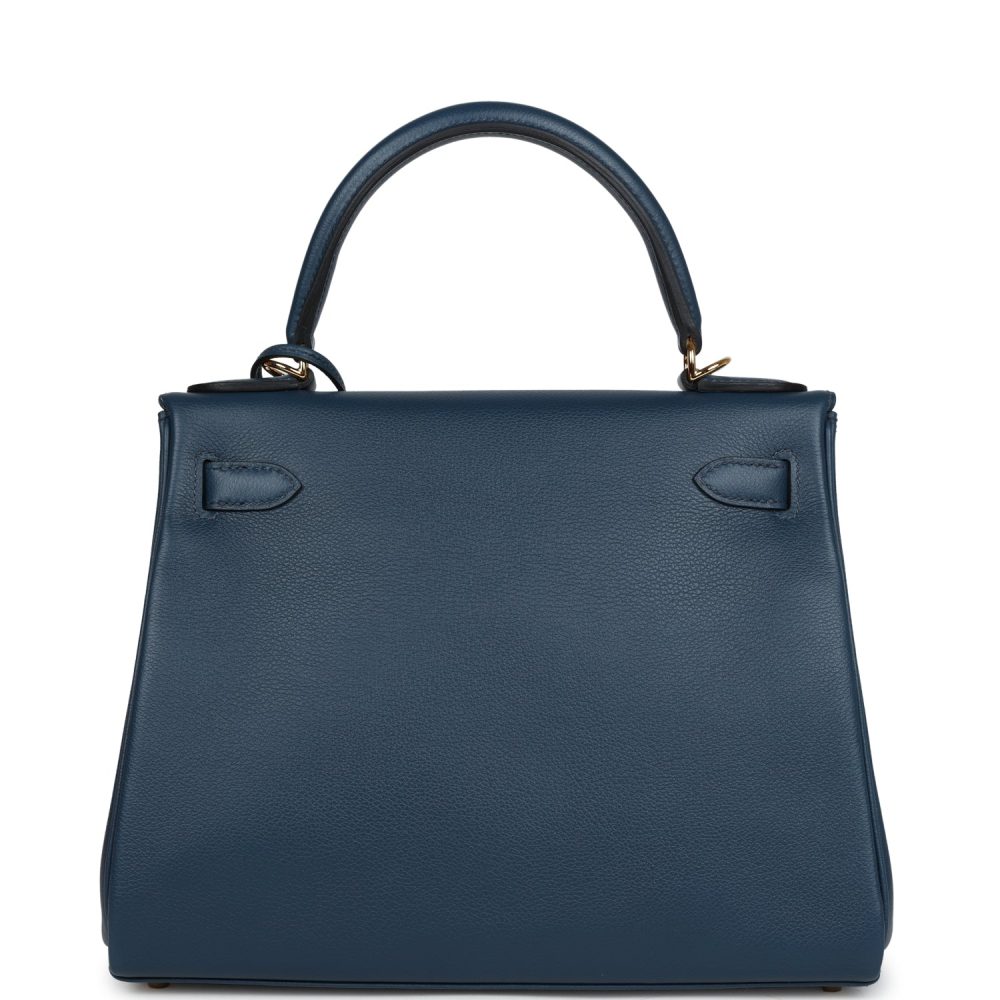 Hermes Kelly Retourne 28 Deep Bleu Evercolor Gold Hardware - Image 4